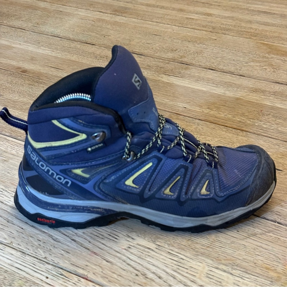 Salomon X Ultra 3 Mid Top GTX‎ Womens 9 Blue Hiking Boots 398691 READ